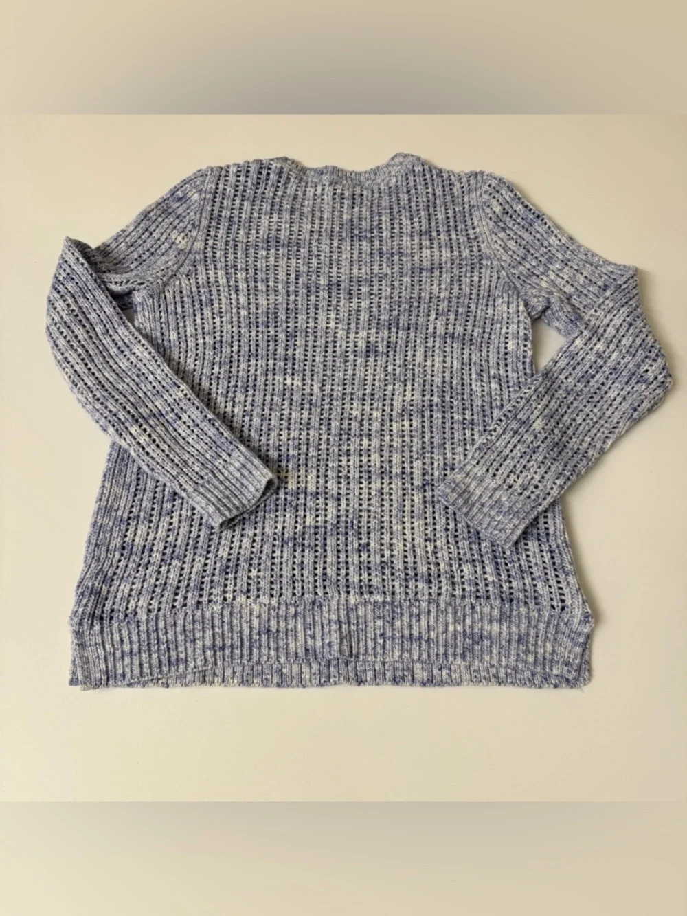 Talbots Light Blue Marled Crewneck Sweater Size P - Picture 2 of 6